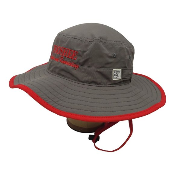 Fooshee Repair Remodeling Boonie Hat OSFM Gray Red Cap Beach Outdoor Floppy - Picture 3 of 12